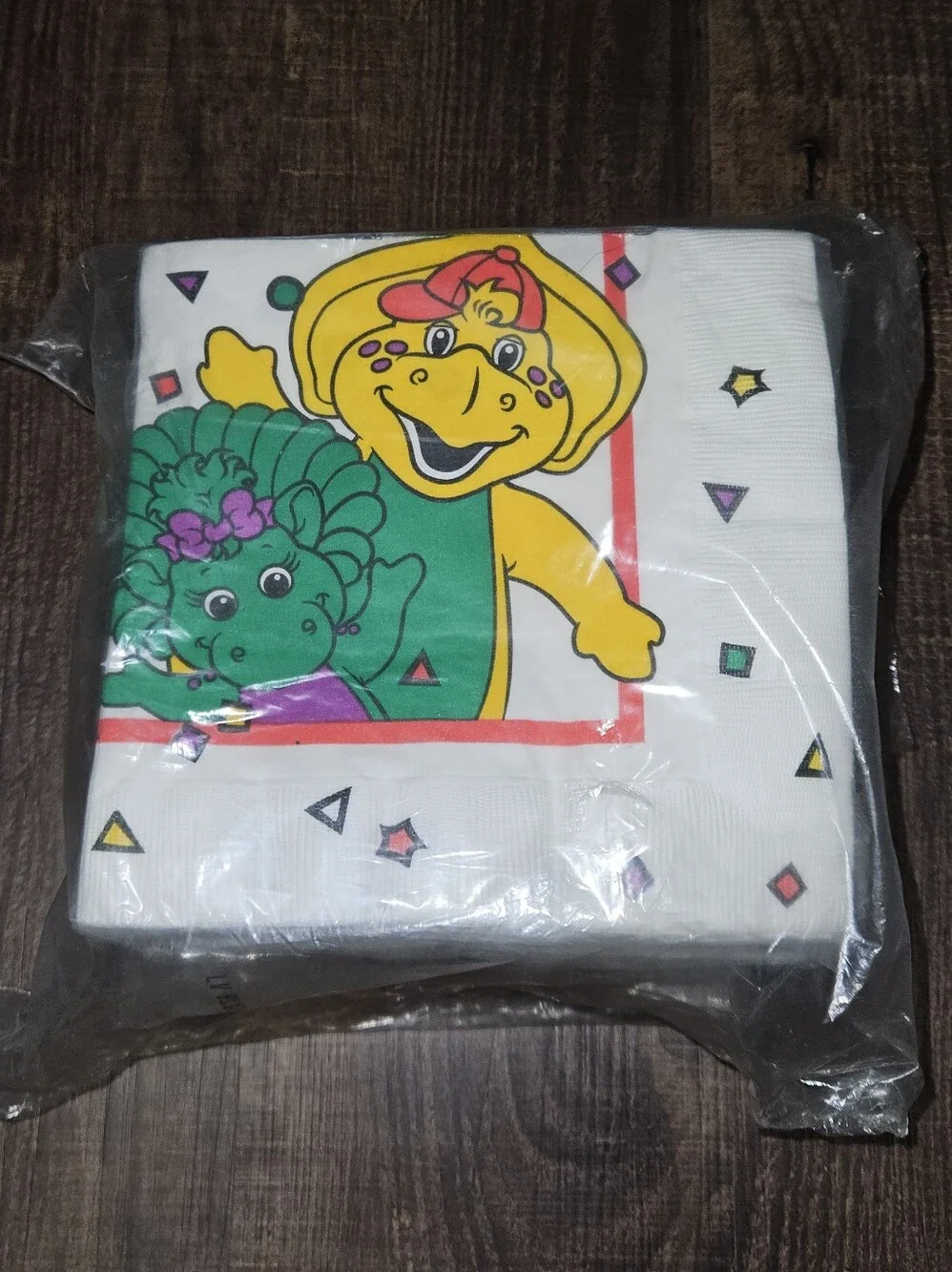 Lot Of 7 Vintage 1992 Barney & Baby Bop Birthday Party Napkins Unopened NOS